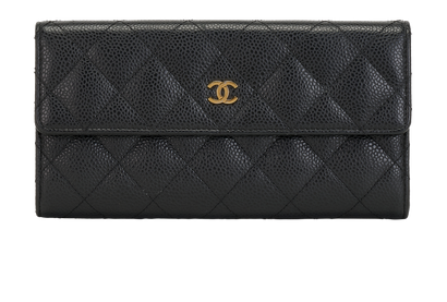 Chanel Long Wallet, &pound;495, Accessories, Black, Caviar Leather, Front view